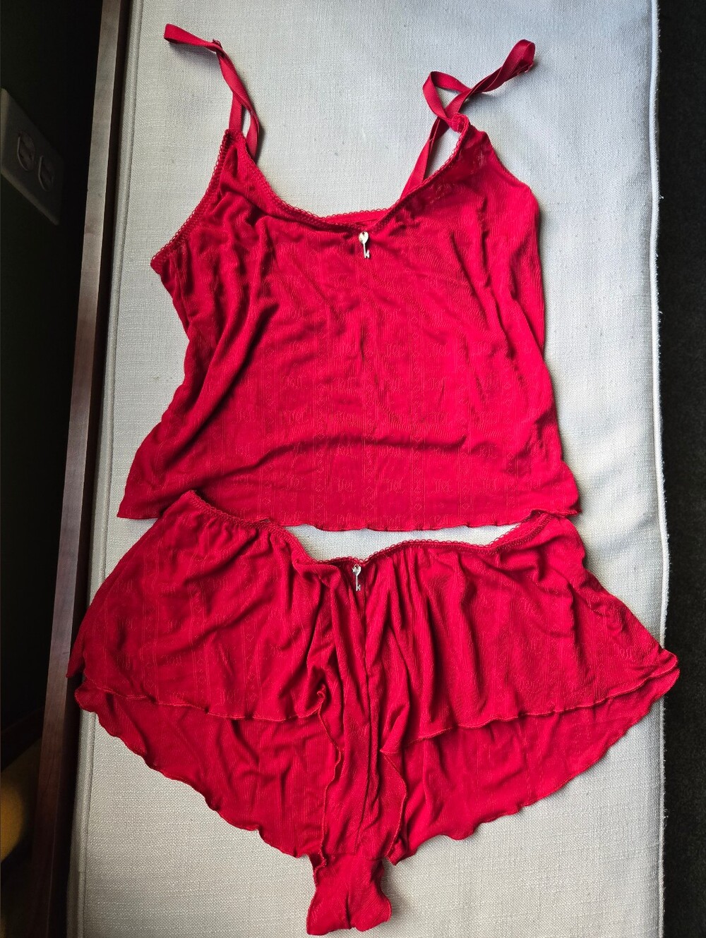 Juicy Couture Red Two-Piece Camisole Shorts Pajamas Sleep Set
